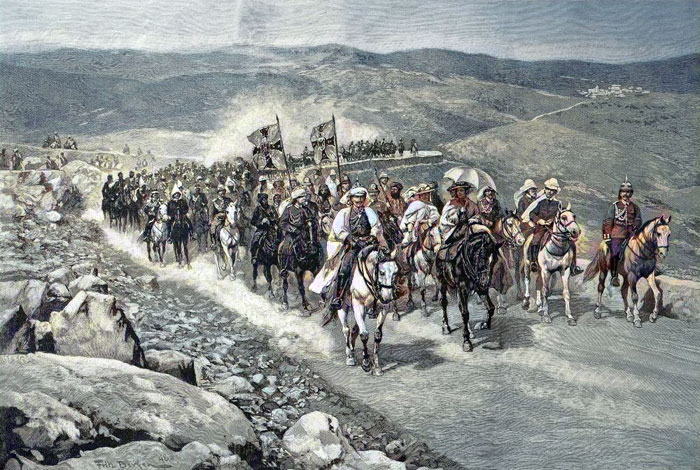 Der Zug Kaiser Wilhelms II. auf dem Weg von Jaffa nach Jerusalem
